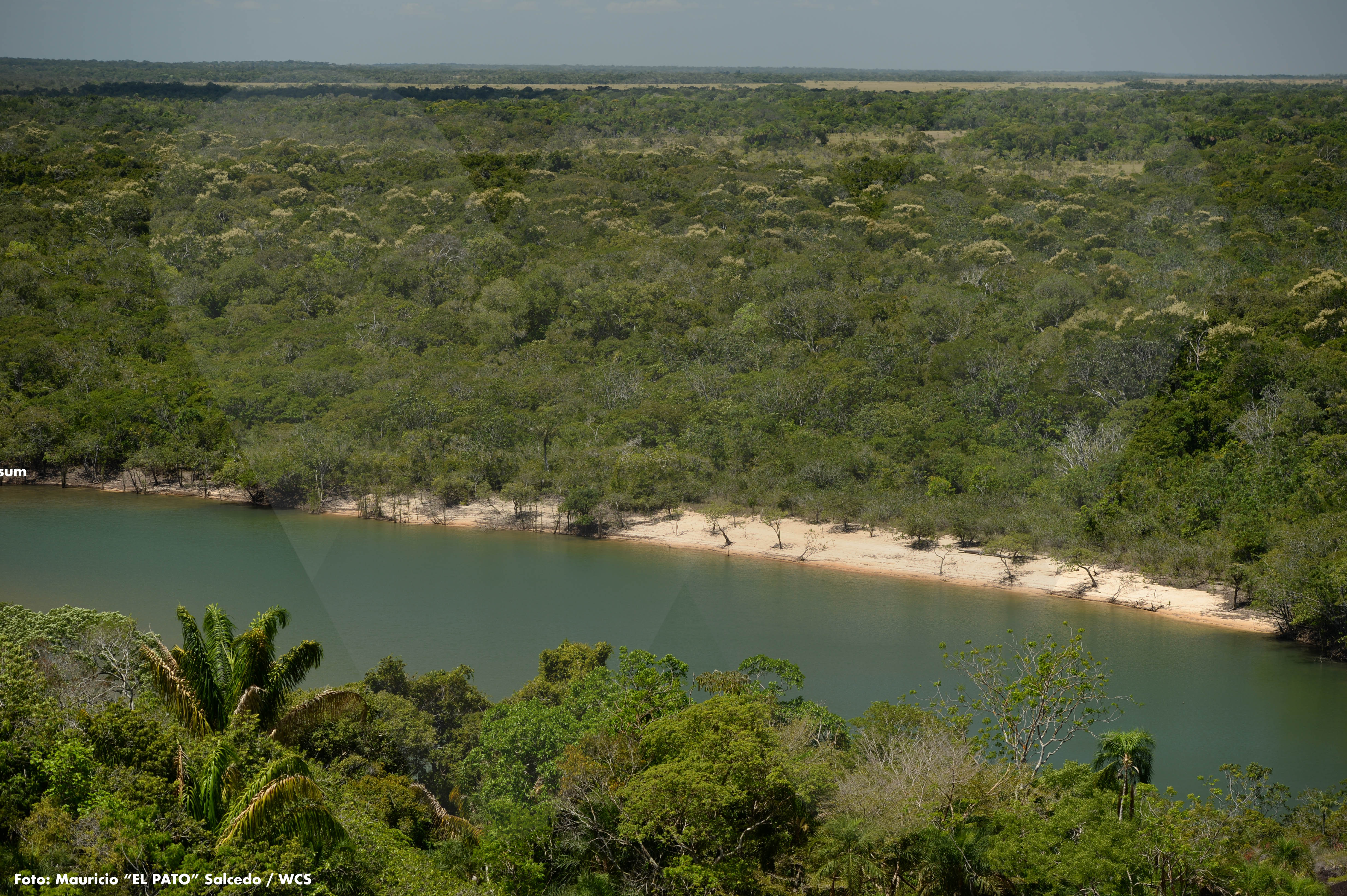 Image of a river and landscape around it, taken near Sabana, Colombia