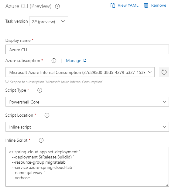 Set Deployment with Azure CLI