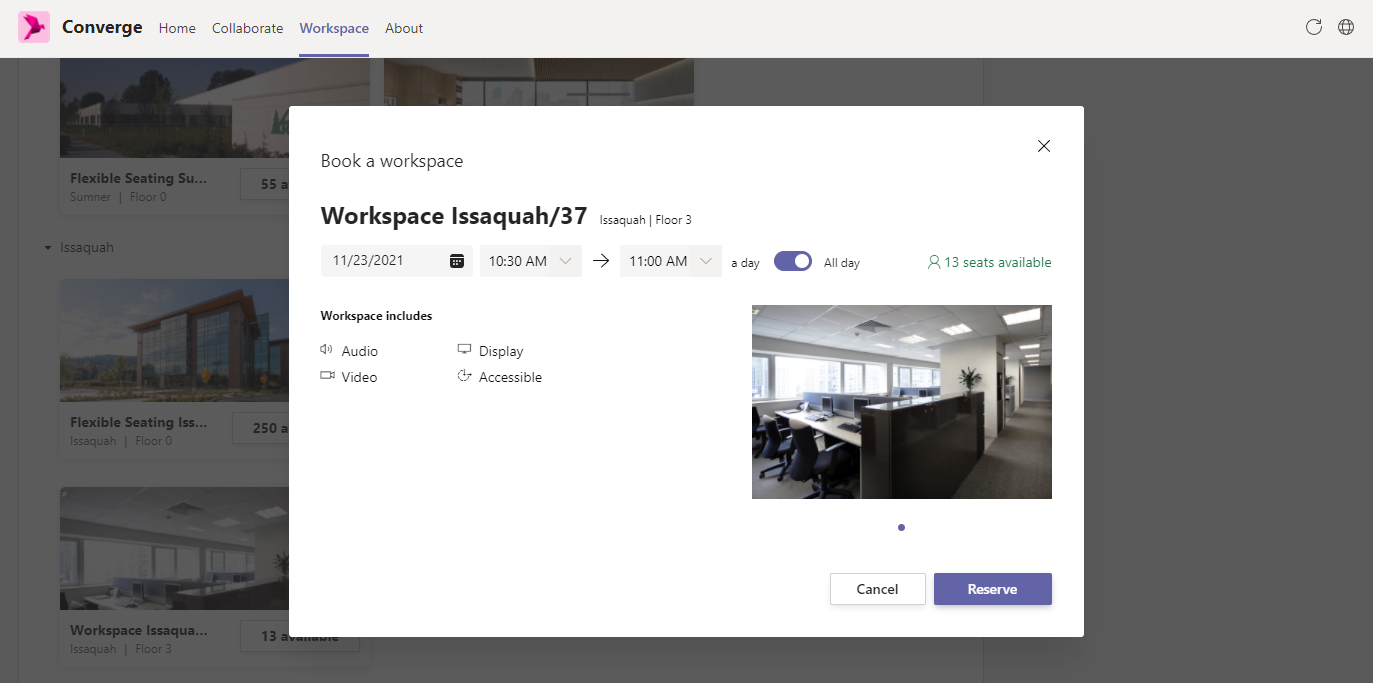 Image of Workspace finder tool