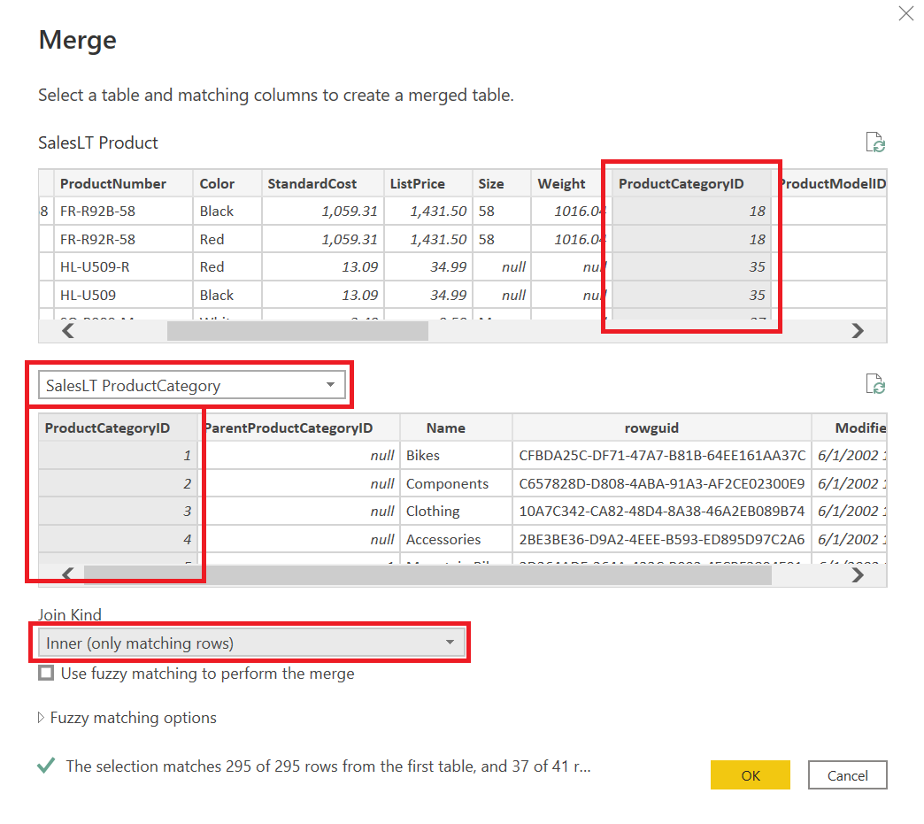 Merge Dialog Window