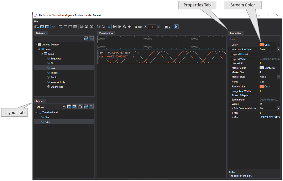 PsiStudio (two streams and legend)