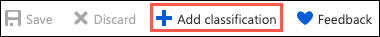 The +Add classification button is highlighted in the toolbar.