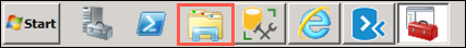 The Windows Explorer icon is highlighted in the Windows Task Bar.