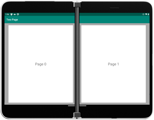 Two Page example spanned across two screens