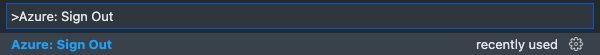 The sign out command in the command palette