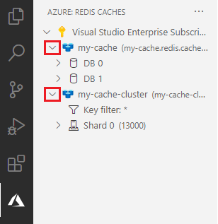 Azure Cache tree item