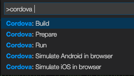 Cordova commands