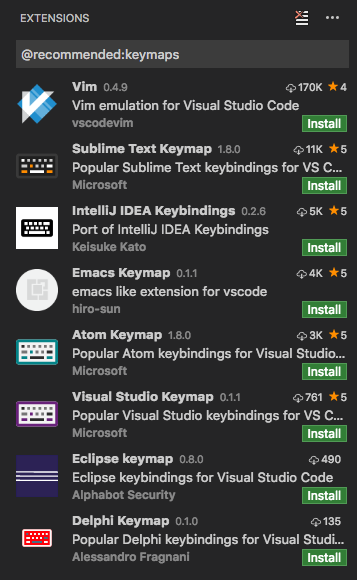 Recommended keymap extensions