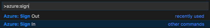 Sign in to Azure through the Command Palette