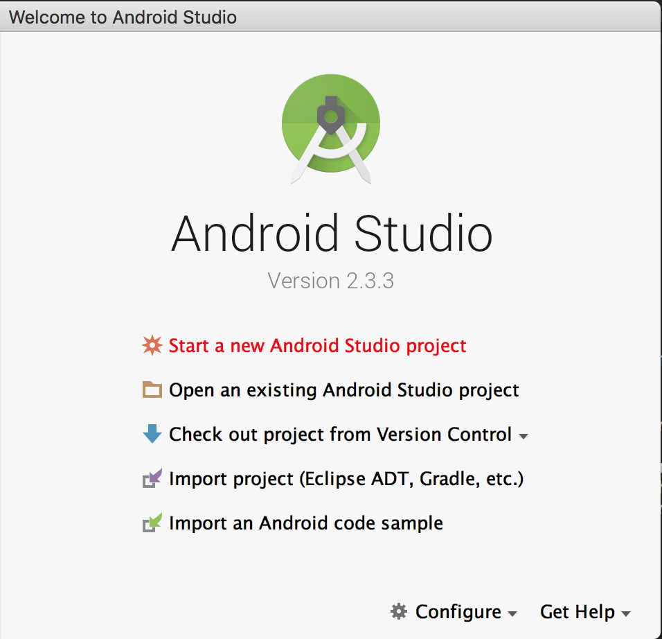 Create new Android project