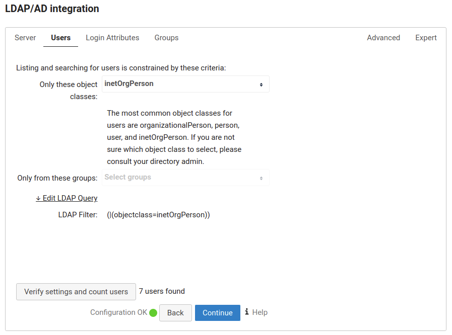 ldap in nextcloud - user