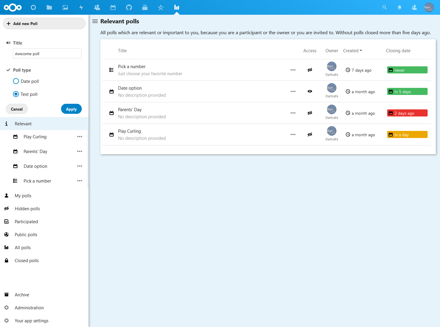 Manage Polls