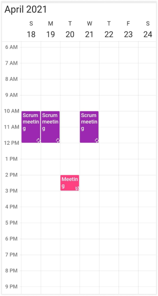 Recurrence Series in Flutter Calendar