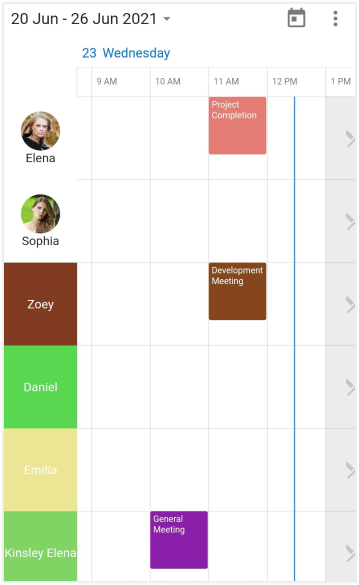 Resource View Header Builder in Flutter Calendar