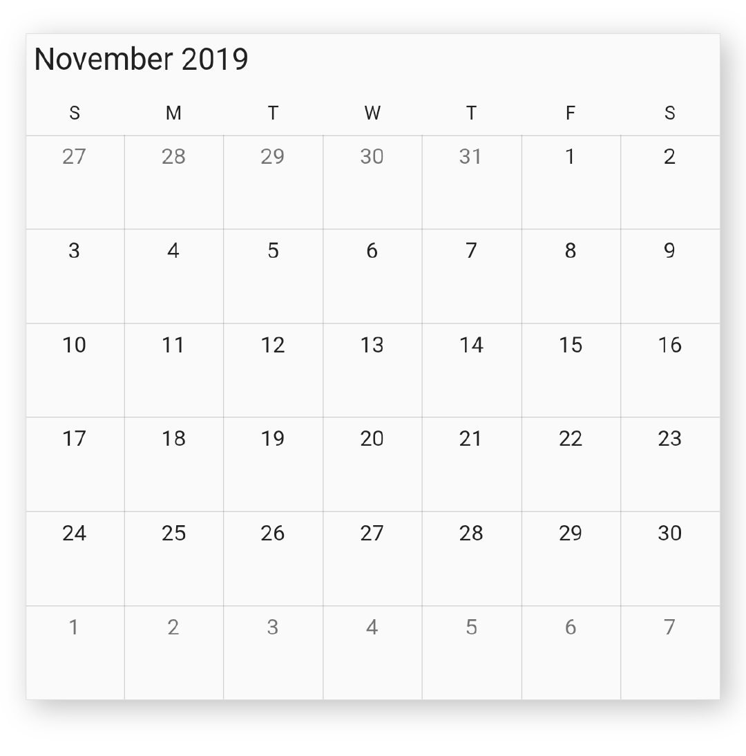 Calendar view