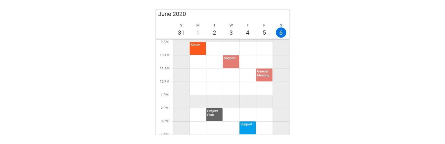 Calendar time regions