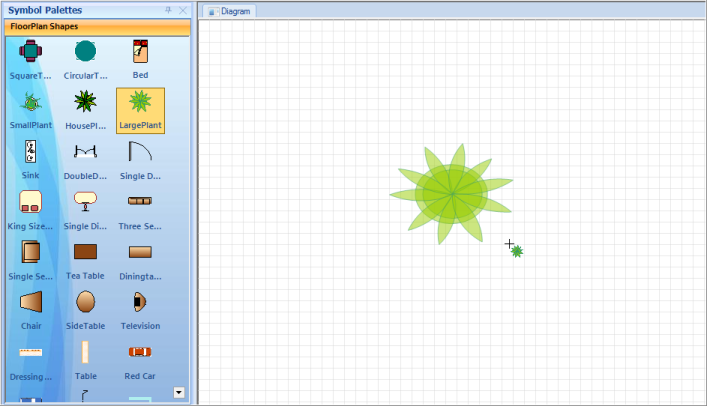 Adding-Shapes to the diagram from palette