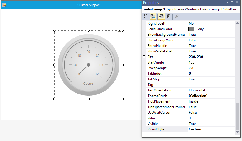 Customized Radial Gauge with smart tag