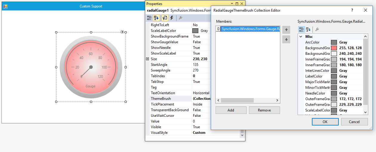 Customized Radial Gauge in designer