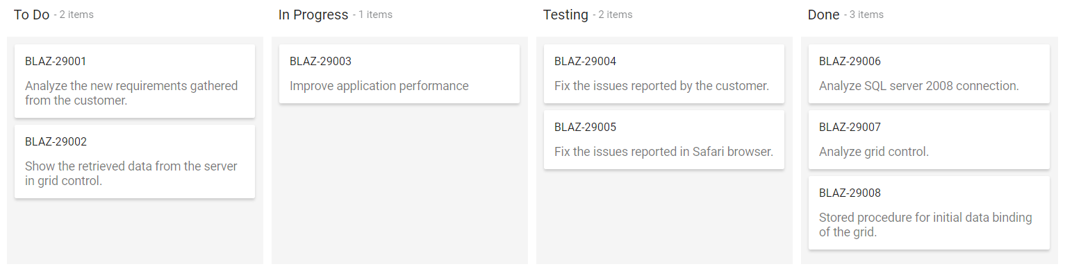 Blazor Kanban with Cards