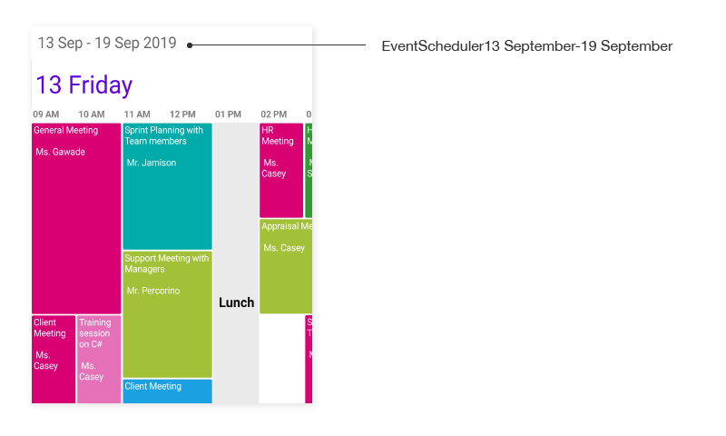 Timeline View header AutomationId support in Xamarin.Forms Schedule