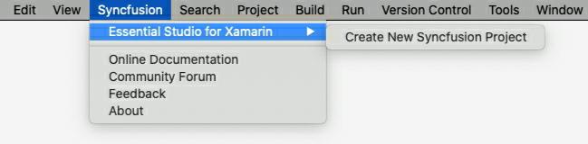 Syncfusion Xamarin Menu