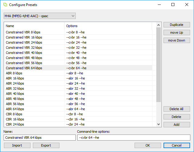 Configure Presets