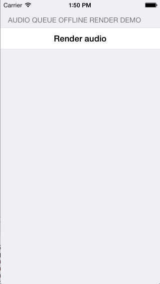Audio Queue Offline Render Demo application screenshot