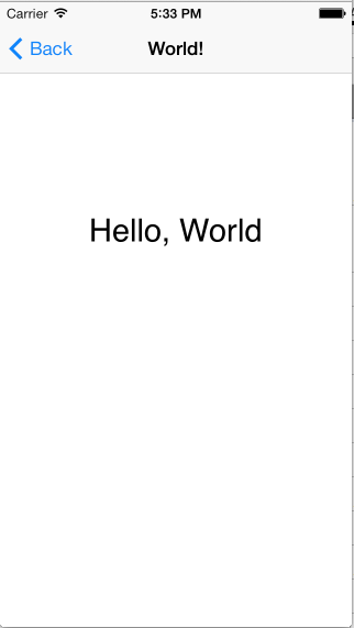 App with text hello world