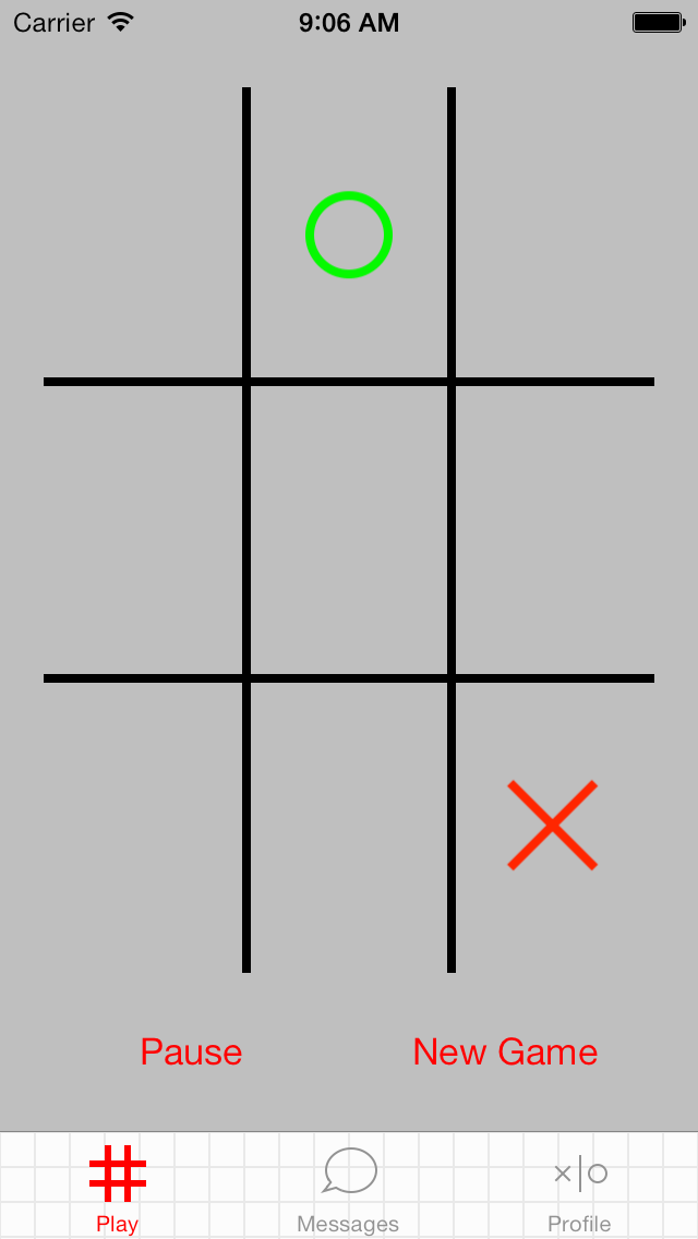 TicTacToe application screenshot