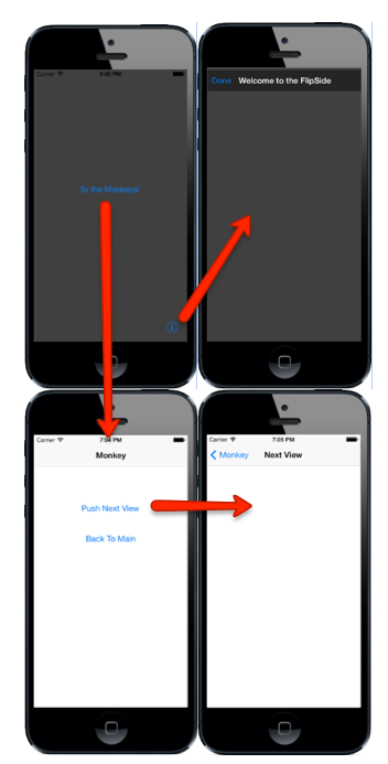 Four screens designed in tutorial