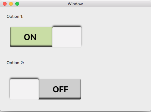 Mac app with custom switch control