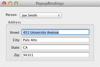 PopupBindings application screenshot